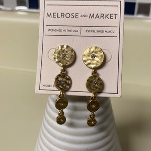 Melrose and market gold rhinestone dangle earrings